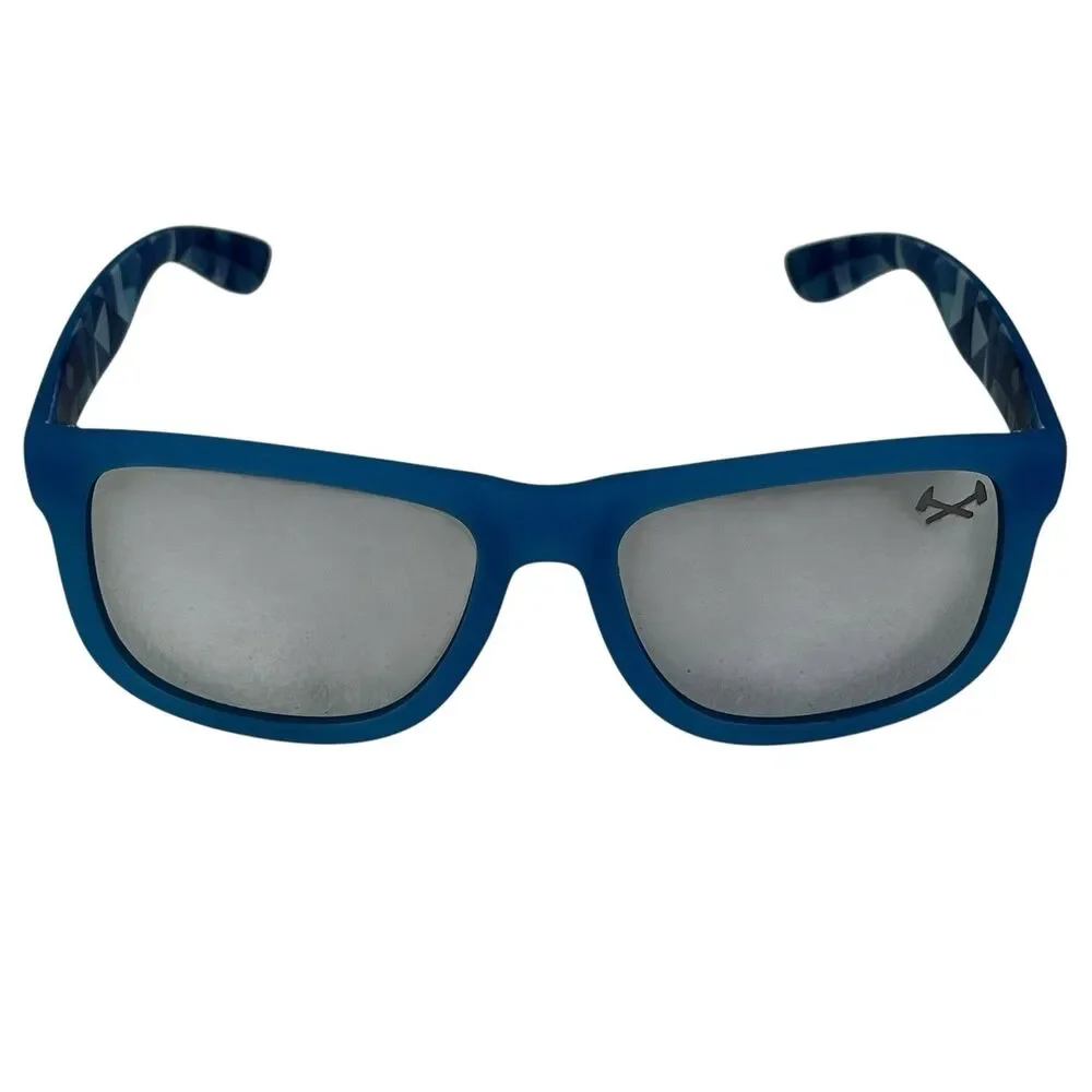 Iron Klad Sunglasses Blue Soft Touch Frame Mirror Lens Box And Bag Included